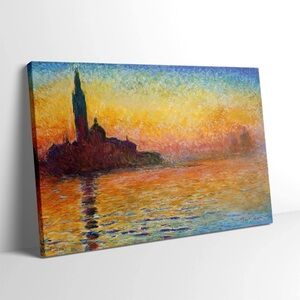 San Giorgio Maggiore at Dusk Claude Monet Reproduction Canvas Print 15.5"x12"